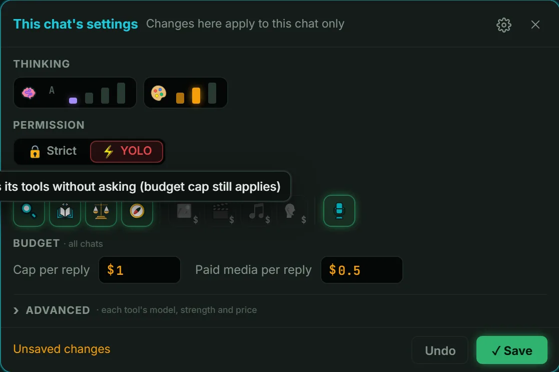 A QuorX chat running in YOLO mode, with the deciders approving a step.