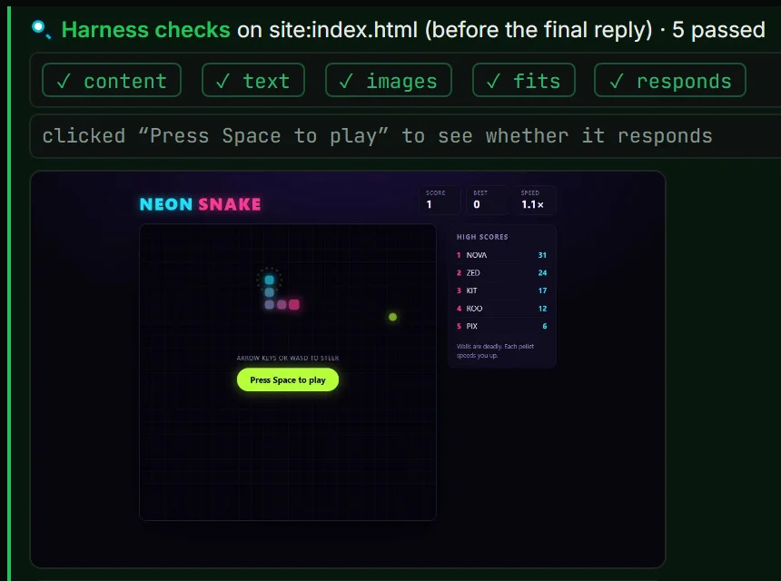 Browser checks run by QuorX against a build, with 5 passed.