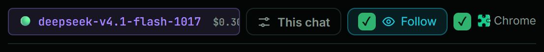 The message box with the Chrome tick box next to Follow